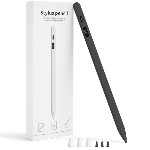 Stylus Pen for iPad & iPhone, Smartphone, Dual OS Active Pencil with LED Display, Universal X3 Stylus with Tilt Sensitivity, Compatible with Android Tablet Xiaomi HP Lenovo Pad Galaxy Tab