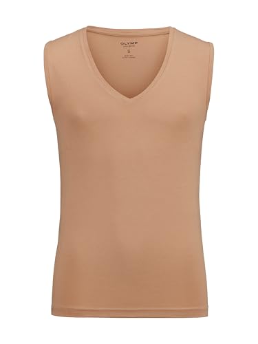 OLYMP Herren T-Shirt Langarm Level.Five,Einfarbig,Body fit,Caramel 24,XL