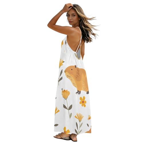 Robe longue à dos ouvert fleurie pour vos soirées d'été et sorties à la plage