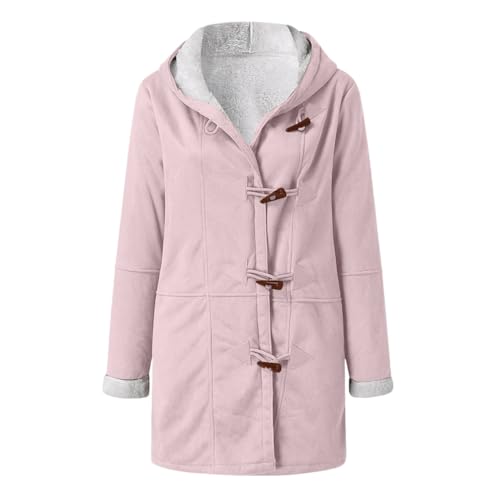 Manteau chaud en velours pour femme avec boucle en corne élégante