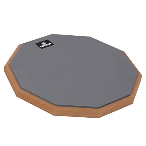 12 inch drum pad,double sided drum pads,snare drum pad with drumsticks and storage bag for drum practice beginner (12\'\', Gray)