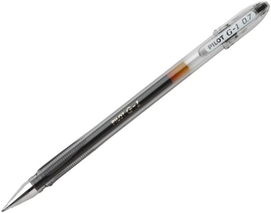 G107 Gel Ink Rollerball Pen with 0.7 mm Tip - Black (Pack of 12)