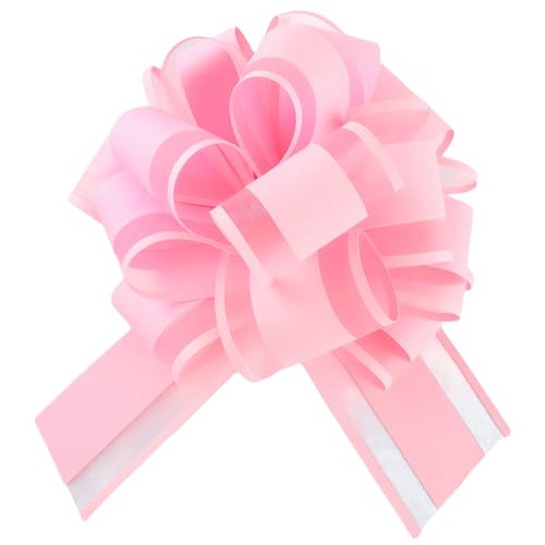 yisight Lot de 10 Grands Nœuds avec Ruban Cadeau, Diamètre:15 cm, Noeud Cadeau Voiture, pour Cadeaux, Pochettes-Surprises,Mariage, Anniversaire, Noël (Rose)