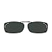Dioptics Solar Shield-A REC Polarized Rectangular Clip On Sunglasses, Gray Rhinestone, 52 mm