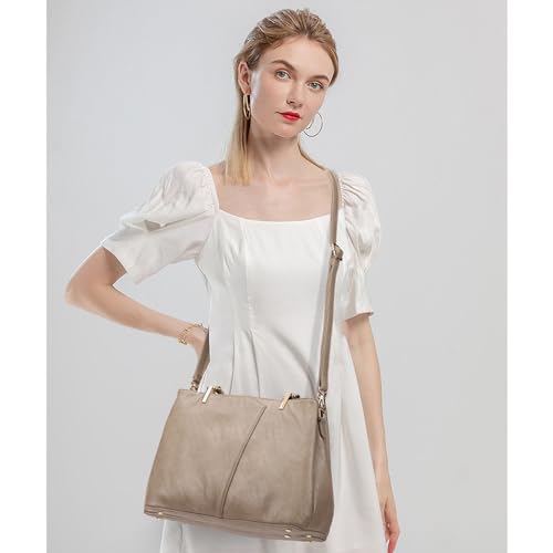 Image of Hobo Bags for Women Large PU Leather Purses and Handbags Shoulder Bags Ladies Crossbody Bags Top Handle Tote Bag