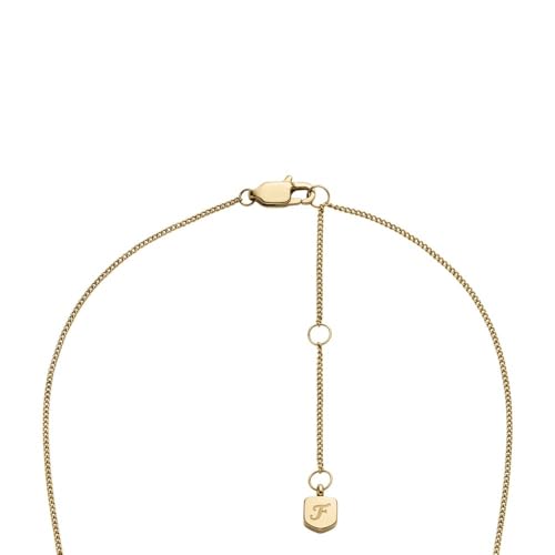 Image of Fossil Women's Gold-Tone Stainless Steel Pendant Chain Necklace for Women