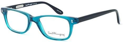 Ernest Hemingway Eyeglass Collection 4617 in Teal-Black ; Demo Lens