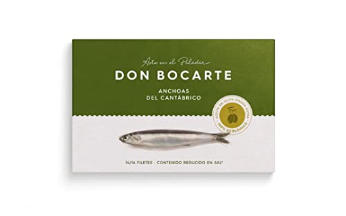 Anchoa Don Bocarte con aceite ecológico 14/16 filetes, 120 gramos
