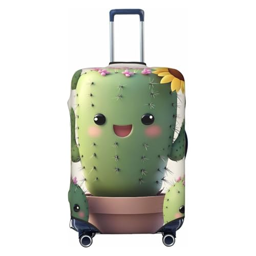 Cactus Flowers Elastic Travel Luggage Cover, Washable Spandex Suitcase Protector, Anti-Scratch Fits 18-32 Inch