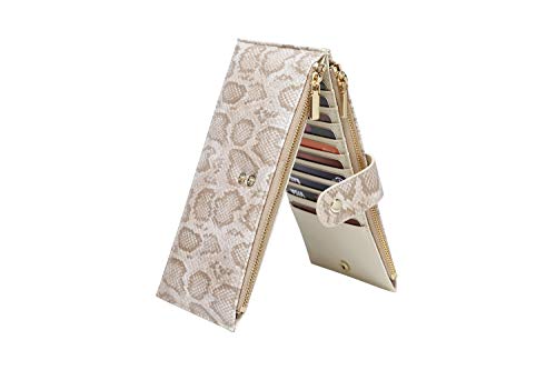 Daisy Rose Women’s Multi-Card Wallet - PU Vegan Leather Wallet for Women, RFID Blocking, Large Capacity With Zipper Pockets - Multiple Colors