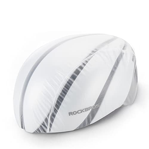 morytrade ヘルメットカバー 自転車 ヘルメットキャップ 防水 雨用 軽量 コンパクト (ホワイト)