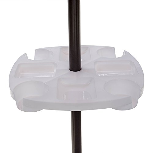 Sundale Outdoor Umbrella Table Beach Patio Accessory Table Heavy Duty, 17in Diameter, White