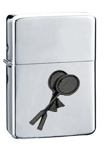 Briquet S10 badminton en étain anglais finition noire chic