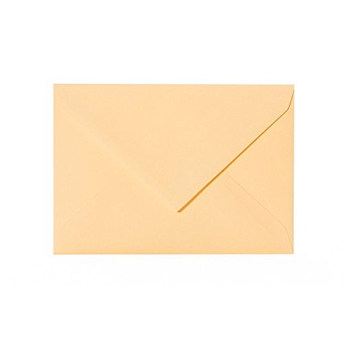 Lote de sobres para correo (100 unidades, 140 x 190 mm, con solapa triangular, 120 g), color amarillo y dorado 21