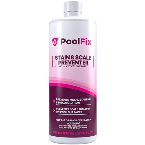 PoolFix Stain & Scale Preventer – 1 Quart | Professional Grade Metal Stain & Scale Control for Pools & Spas | Protects Heaters, Pumps, Tile & Surfaces