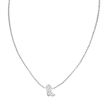 Kendra Scott Tiny Cowboy Boot Pendant Necklace, 18k White Gold, White Diamond