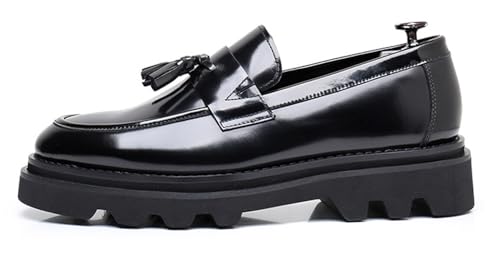 Santimon Men's Slip-On Tassel Loafers - Patent Leather Dress Shoes for Casual, Business, Wedding & Prom - Modern Penny Loafers for Suits & Tuxedos2