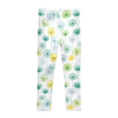 Watercolor Dandelion Girls Leggings Soft Stretch Workout Yoga Dance Pants for Kids Casual Tights2