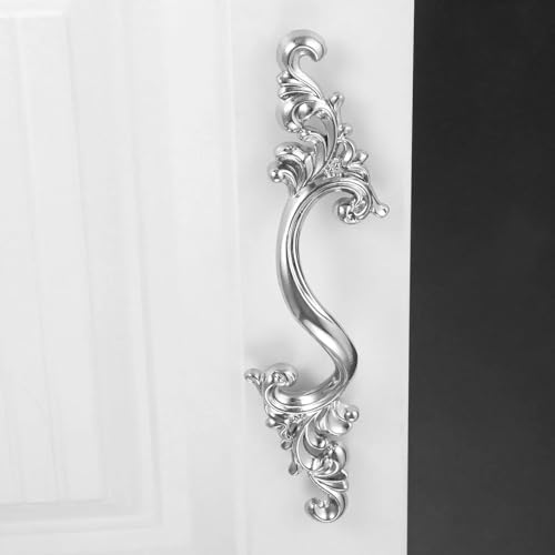 5 tiradores sencillos de 64mm en plata para muebles y cajones con tornillos 6