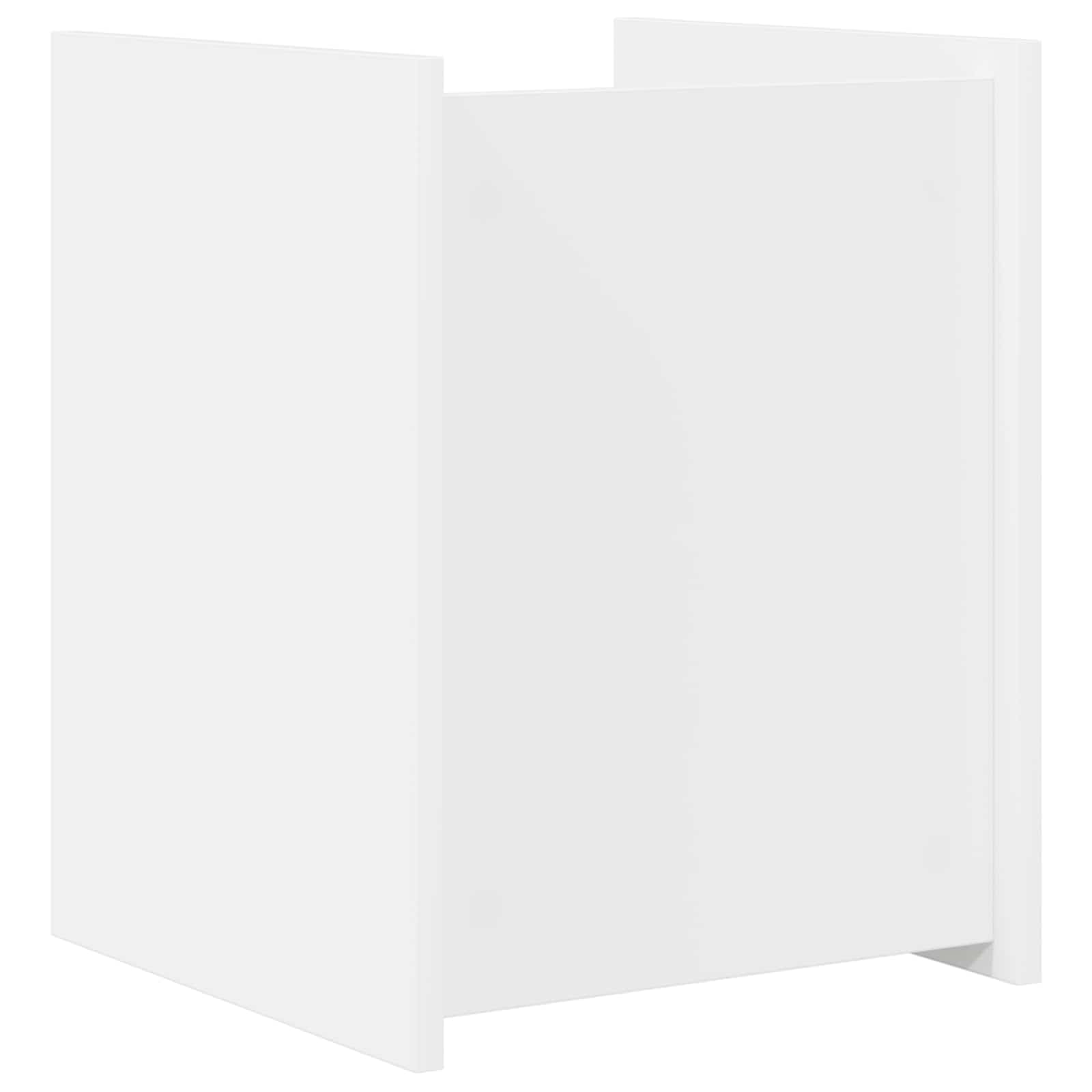 Mangloder - Portariviste in legno bianco, 35 x 35 x 45 cm, con 3 ripiani, portariviste, portariviste, per soggiorno, ufficio, corridoio e angolo di lettura