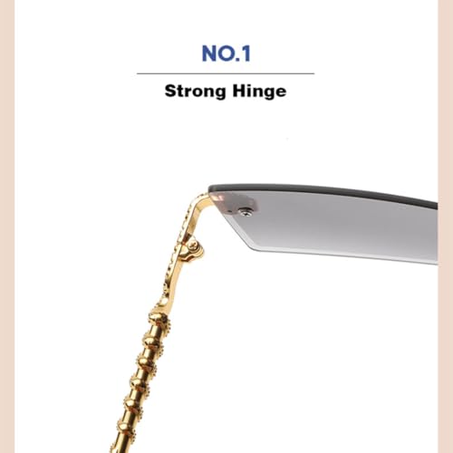 Vintage Rimless Snake Sunglasses for Men Women Luxury Travel Driving Metal Cutting Uv4004