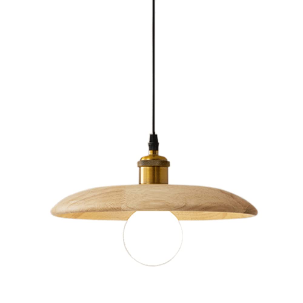 Lampe suspendue en bois E27 créative en forme de cache-pot