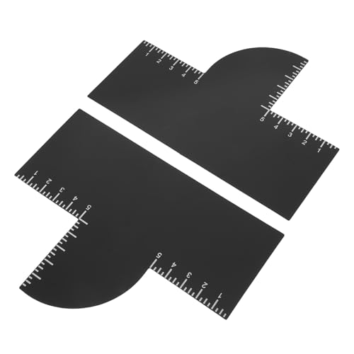IWOWHERO 2 Pezzi Strumento Barbiere con Indicatori per Modellare Attaccatura Capelli e Barba Cartoncino Plastica Riutilizzabile Ergonomico per Contorni Precisi e Pulizia Facile