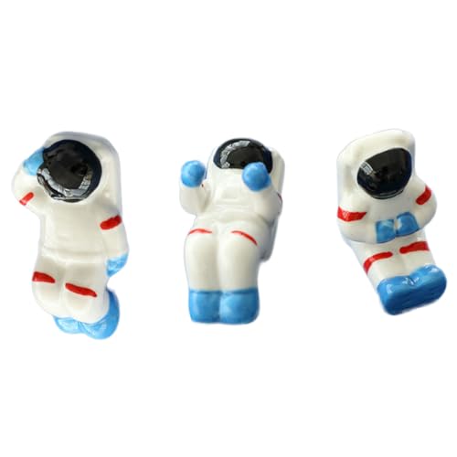 ノーブランド品 3個 宇宙飛行士形状の陶磁器製箸置き 食器ホルダー キッチンテーブル用 おしゃれで実用的なレストラン用テーブルウェアサポート