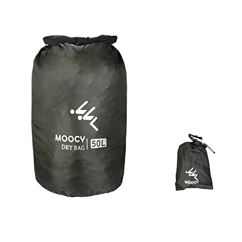 MOPHOEXII Waterproof Dry Bag,1pk or 3pk Lightweight Waterproof Storage Dry Sacks,5L, 20L and 50L Sizes Waterproof Pack Liner for Outdoor Camping Boating Hiking Rafting(Dark Green, 50L)