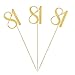 Gold Glitter 81st Birthday Centerpiece Sticks, 12-Pack Number 81 Table Topper Anniversary Party Decorations