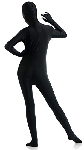 Ayliss Full Body Suit Black Unisex Adult Zipper Zentai Suit Cosplay Halloween Costume (L) #TOP1