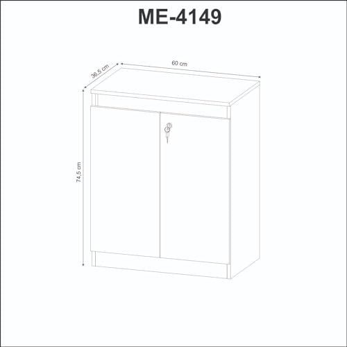 Armário para Escritório 2 Portas com Chave Tecnomobili Amêndoa - Me4149