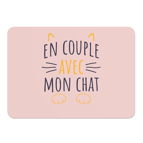 Set de table liège animaux amour avec grand motif chat rose mignon