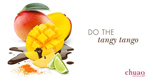 Chuao Chocolatier Totally Tangy Mango Dark Chocolate Mini Bars | Gourmet Chocolate Chile Lime Mango European No Preservatives | For Gift Baskets, Christmas, Valentines Day, Gifts | 100 Pack #TOP5