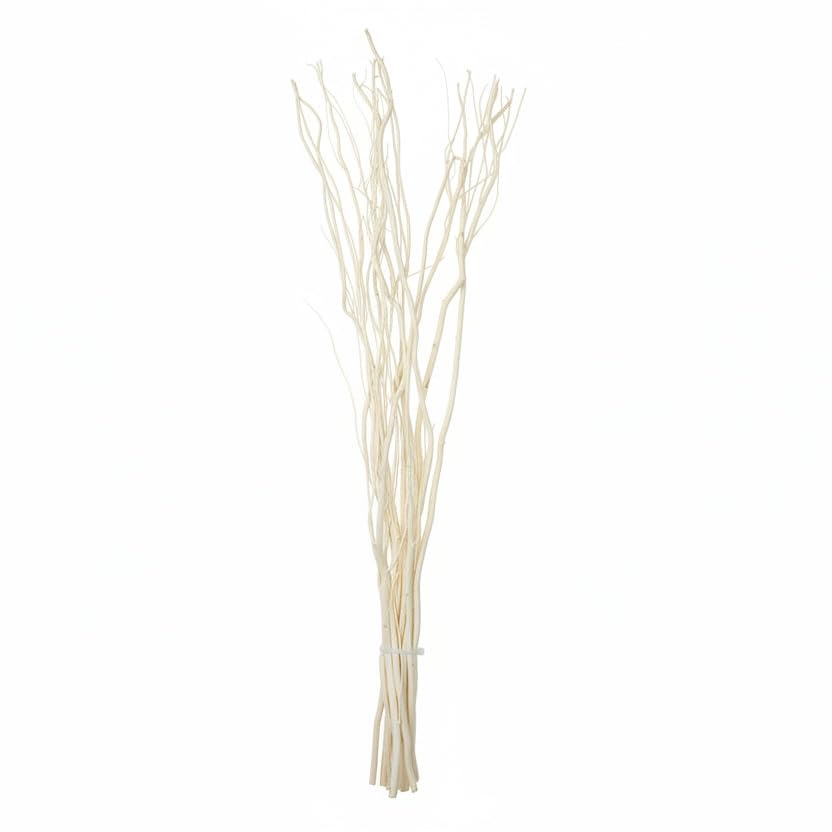 Homestreet Decorative Willow Twig Branch Bunches, 80-85cm, Home Decor Vase Filler, Available in Black, Cream, Brown, Silver, Gold (Cream)