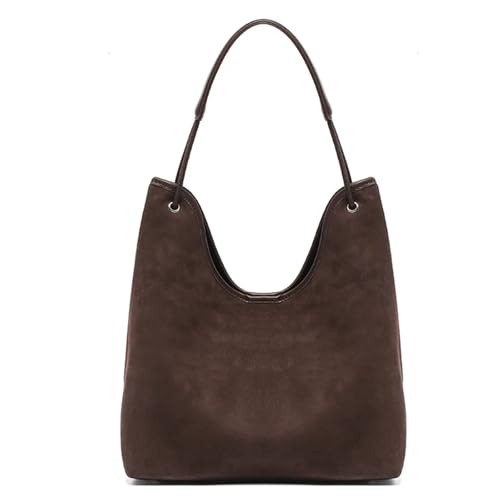 Bolso bandolera vintage de piel ante con un solo hombro, espacioso bolso mano for mujer Para Compras, Viajes, Trabajo, Escuela(Coffee)
