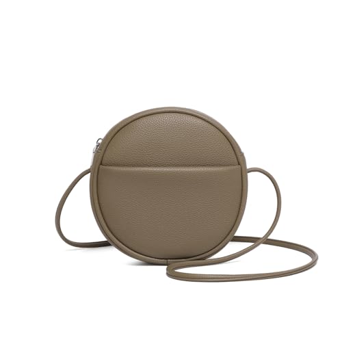 Image of Circle Crossbody Bag for Women NYLON Circle Purse with Zipper Adjustable Knot Shoulder Straps