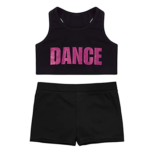 Kids Girls 2 Piece Racerback Tank Crop Top with Boyshorts Gymnastic Yoga Sport Outfits Activewear Sets2