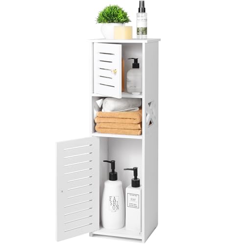 VOGGV Badezimmerschrank, Badschrank, freistehend, Badezimmer Regal 1 Türen...