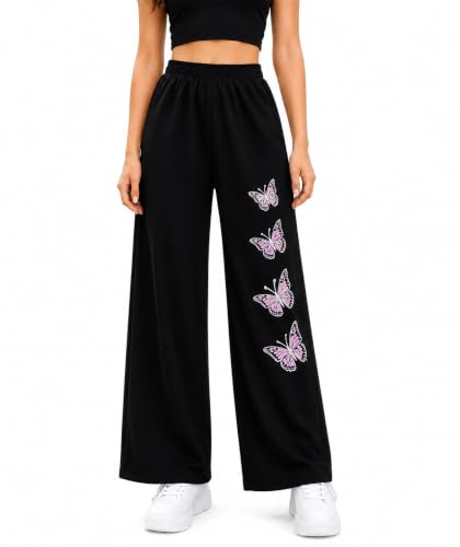 Image of Girls Wide Leg Casual Pant with Graphic Print Pack of 1