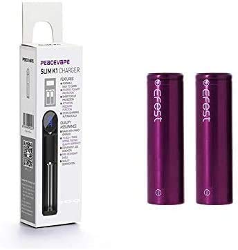 EFEST 2500 mah 35A IMR High Drain Flat Top Single Battery (2 in a Pack) - Case Included with K1 Single Charger for E Cigarettes Starter Kit