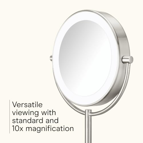 Conair LED Vanity Mirror, Double-Sided, 10x Magnification, Satin Nickel - image 3