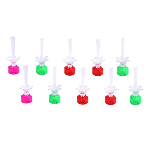 Lámpara de Fibra Óptica Cambio de Color: 10Pcs LED LED Multicolor Cambio de Fibra de Fibra Cristal Base Fuente Fiesta Fiesta Noche Lámpara de La Pieza Sensor de Pieza Sensorial Cover