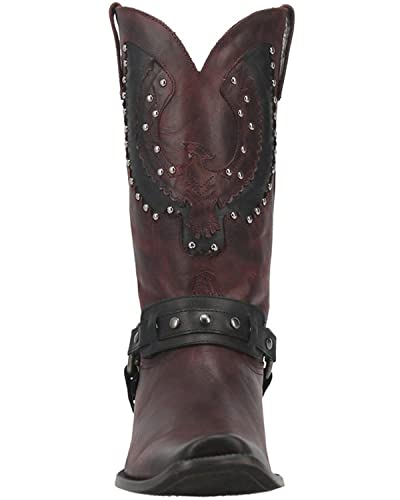 Dingo Mens War Eagle Studded Square Toe Pull On Casual Boots Mid Calf - Black4