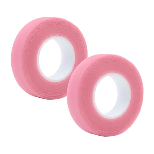 Eyelash Tape 2 Rolls Eyelash Extension Tape Adhesive Lash Extension Tape Breathable Micropore Fabric Tape Eyelash Isolation Tape for Eyelash Extensions(Pink)