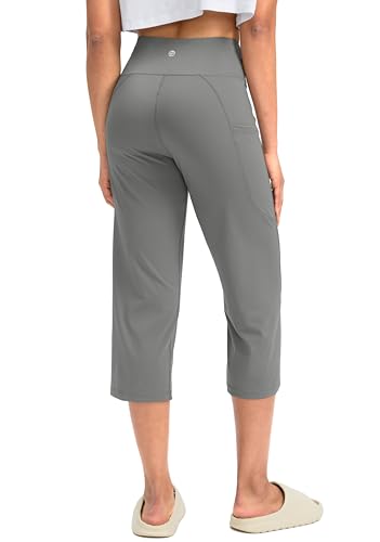 Image of G Gradual Capri Pants for Women High Waist Workout Yoga Pants with Pockets Tummy Control Leggings Crop Straight