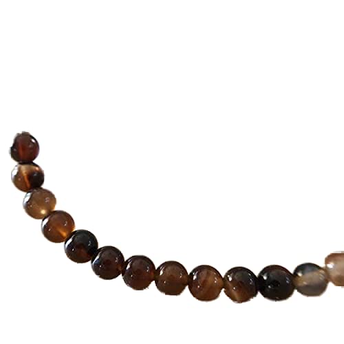 Bracelet agate brune 4mm perles rondes lisses guérison prospérité