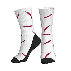 Lustige Socken für Männer und Frauen, getrocknete Chilischoten, Crew-Socken, verrückte Socken, einzigartige Geschenke für Damen und Herren