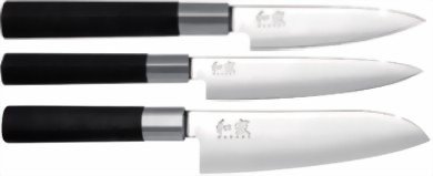 Palatina Werkstatt ® KAI Wasabi 67-W11 Geschenkset: Officemesser + Allzweckmesser + Santoku