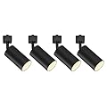 VANoopee GU10 Track Lighting Heads H Type Black LED Track Light Heads Compatible with Halo Style System, MR16 GU10 Base Adapter Ceiling Spot Light Fixture Direction Adjustable, Pack of 4, No Bulbs